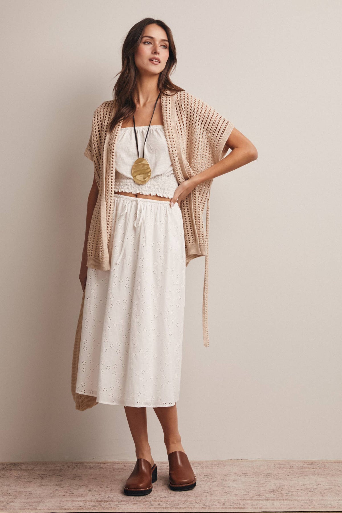Open Knit Belted Cardigan