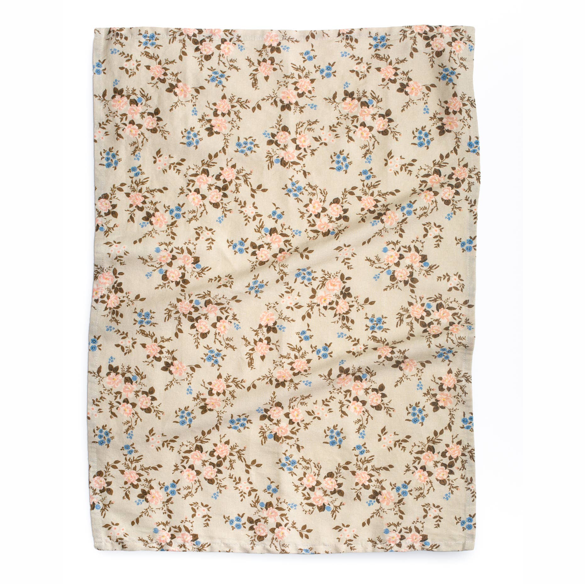 Homebody Cotton Linen Tea Towel | Green Ditsy Floral
