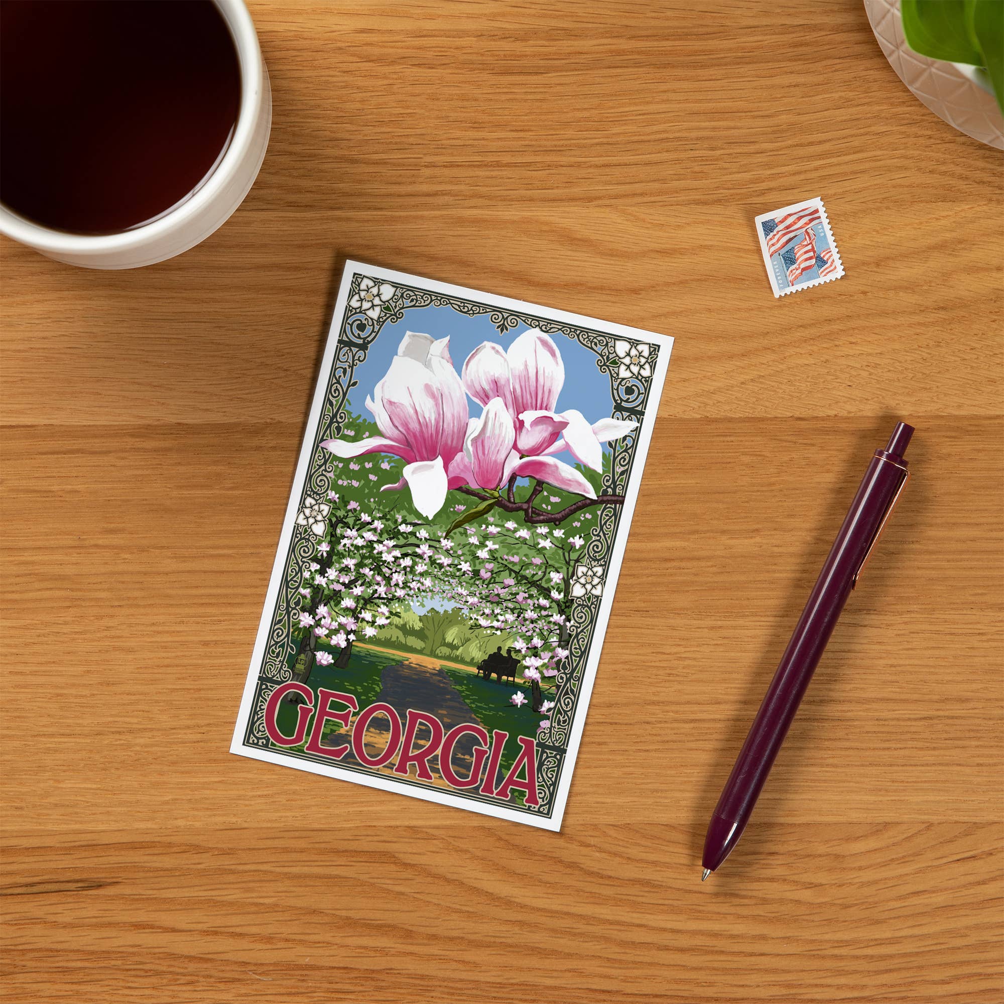 PREMIUM POSTCARDS Georgia, Magnolias