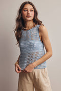 Sleeveless Crochet Knit Top FSW0050