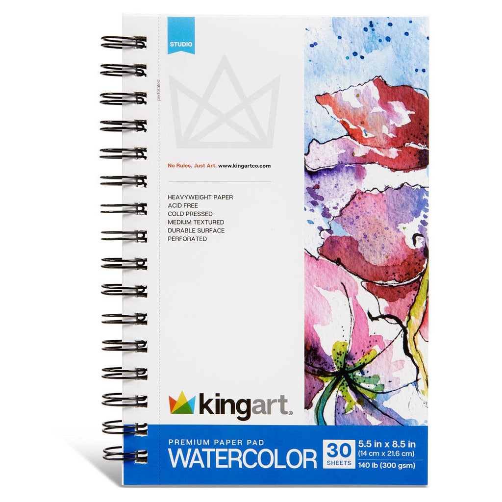 Watercolor Paper Pad - Side Spiral - 5.5 X 8.5" - 30 Sheets
